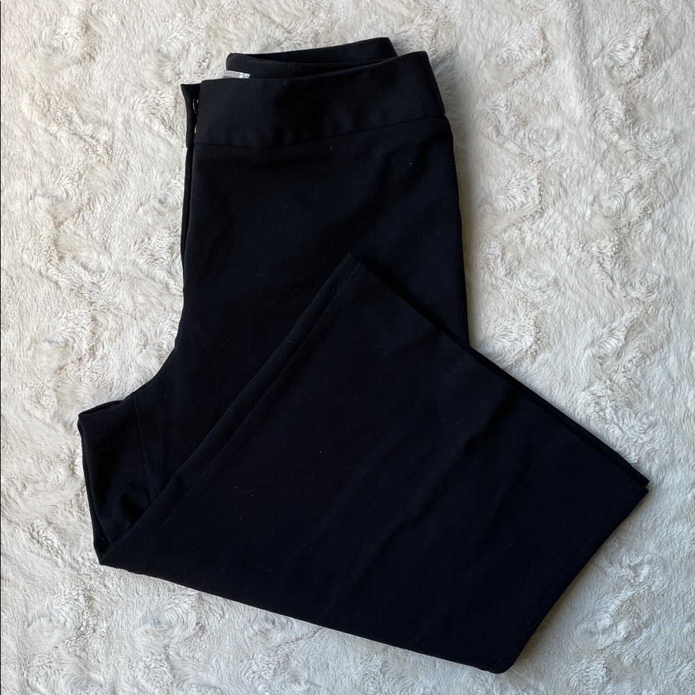 Investments Black Cropped Pants Wide Legs Size 8
